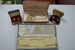 Cased Jewellery, Pearls and Cufflinks
