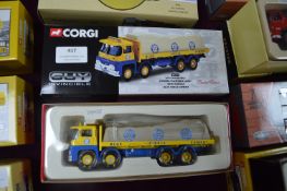 Corgi Diecast Guy Invincible Eight Wheel Platform Lorry with Canvas Blue Circle Cement