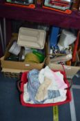 Two Boxes and a Basket of Household Goods, Decorat