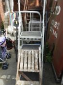 White Folding Step ladder and Wooden Step Ladders