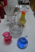 Glass Vases, Paperweight, etc.