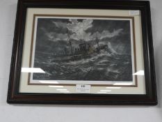 Framed Shipping Print and a Black Watch