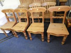 Set of Four Pine Side Chairs