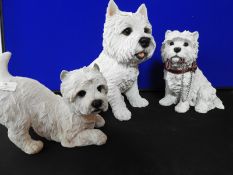 Three Terrier Dog Ornaments