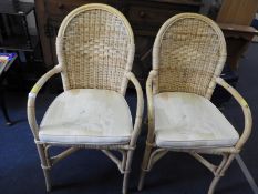 Two Bamboo Conservatory Armchairs