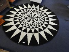 Black & White Circular Rug 160cm diameter