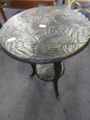 Carved Pine Circular Occasional Table