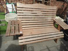 Wooden Garden Bench with Table Ends