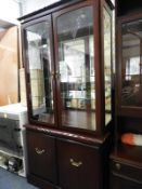 Mirror Backed China Cabinet with Cut Glass Door Pa