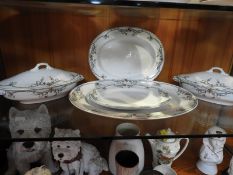 Vintage Part Serving Set; Meat Plate, Tureens, etc