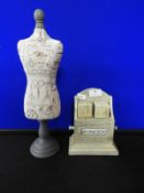 Decorative Calendar and Miniature Mannequin