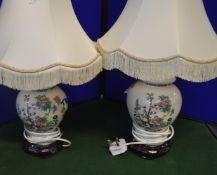 Pair of Indian Tree Pattern Table Lamps