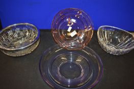 Four Glass Fruit Bowls