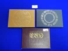 Three UK Proof Coinage Sets 1970, 72 & 74