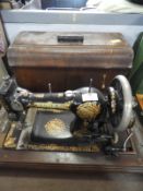 Edwardian Jones Manual Sewing Machine with Case