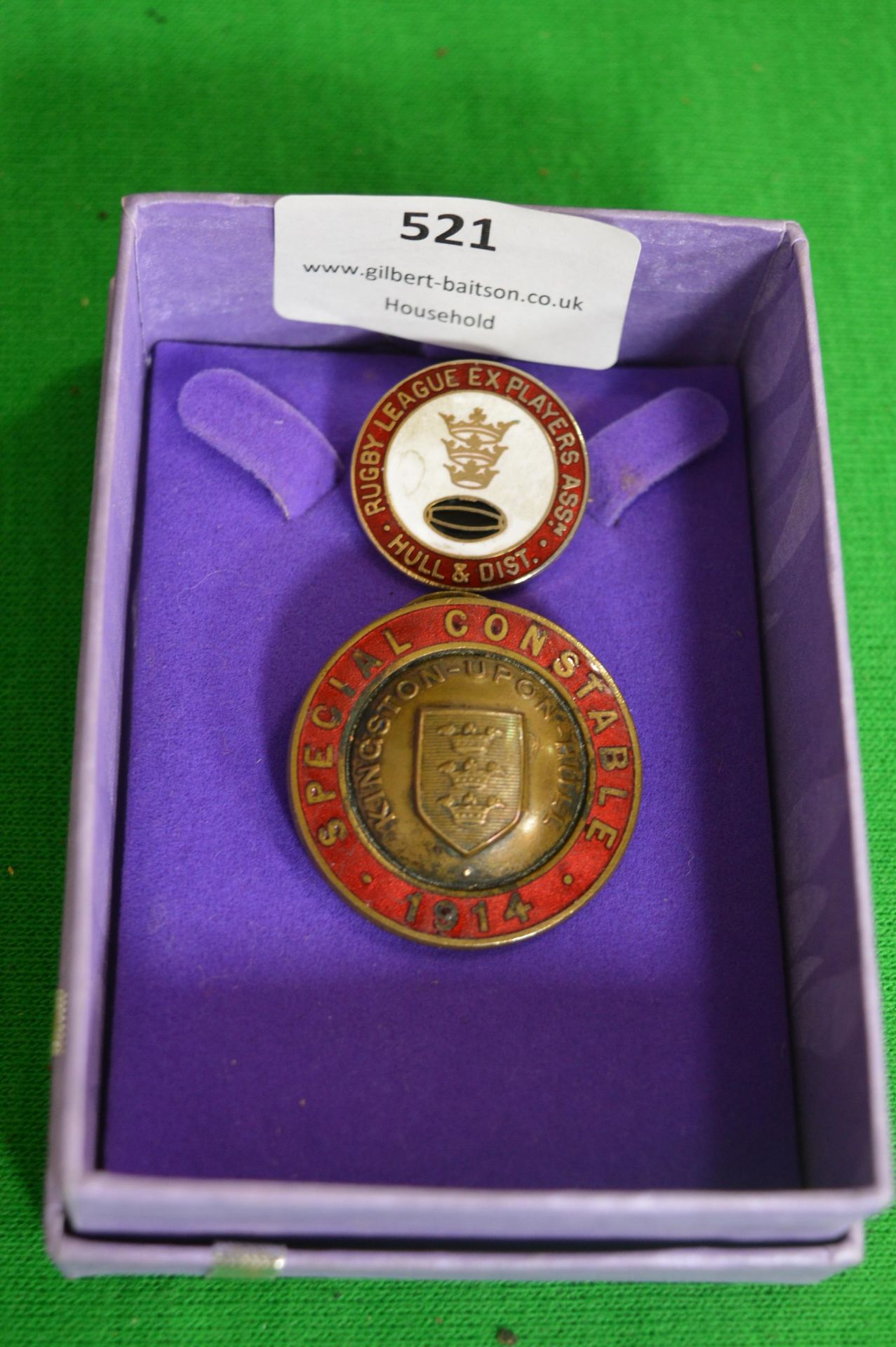 Hull 1914 Special Constable Enameled Badge plus Ru