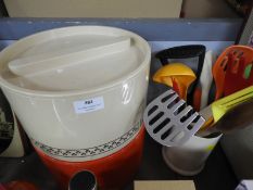 1970's M&S Double Cake Storage Unit plus Utensils