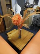 Orange Flowers in a Glass Vase