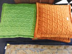 Six Green & Orange Cushions