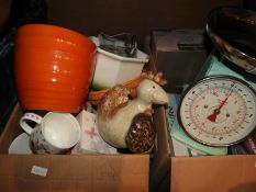 Two Boxes of Household Goods, Kitchenware, Pottery
