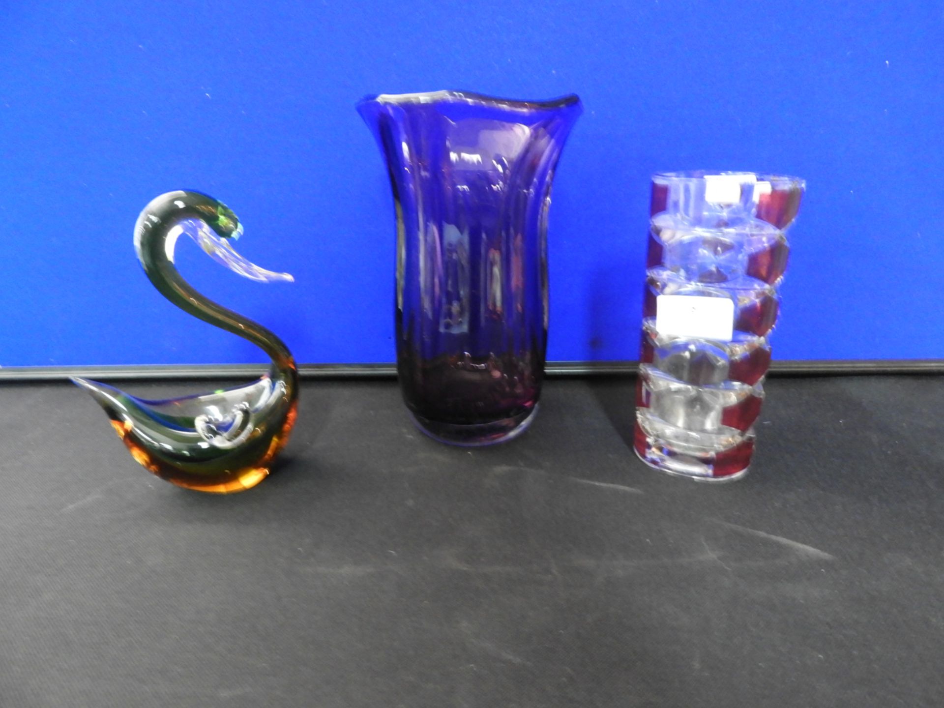 Murano Glass Vases and a Swan