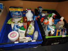 Two Crates of Household Cleaning Products