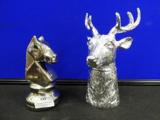 Metal Stags Head and a Chess Piece