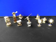 Novelty Brass Miniature Clocks