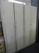 Two Double Wardrobes in Pale Grey