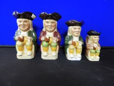 Four Ralph Wood Toby Jugs