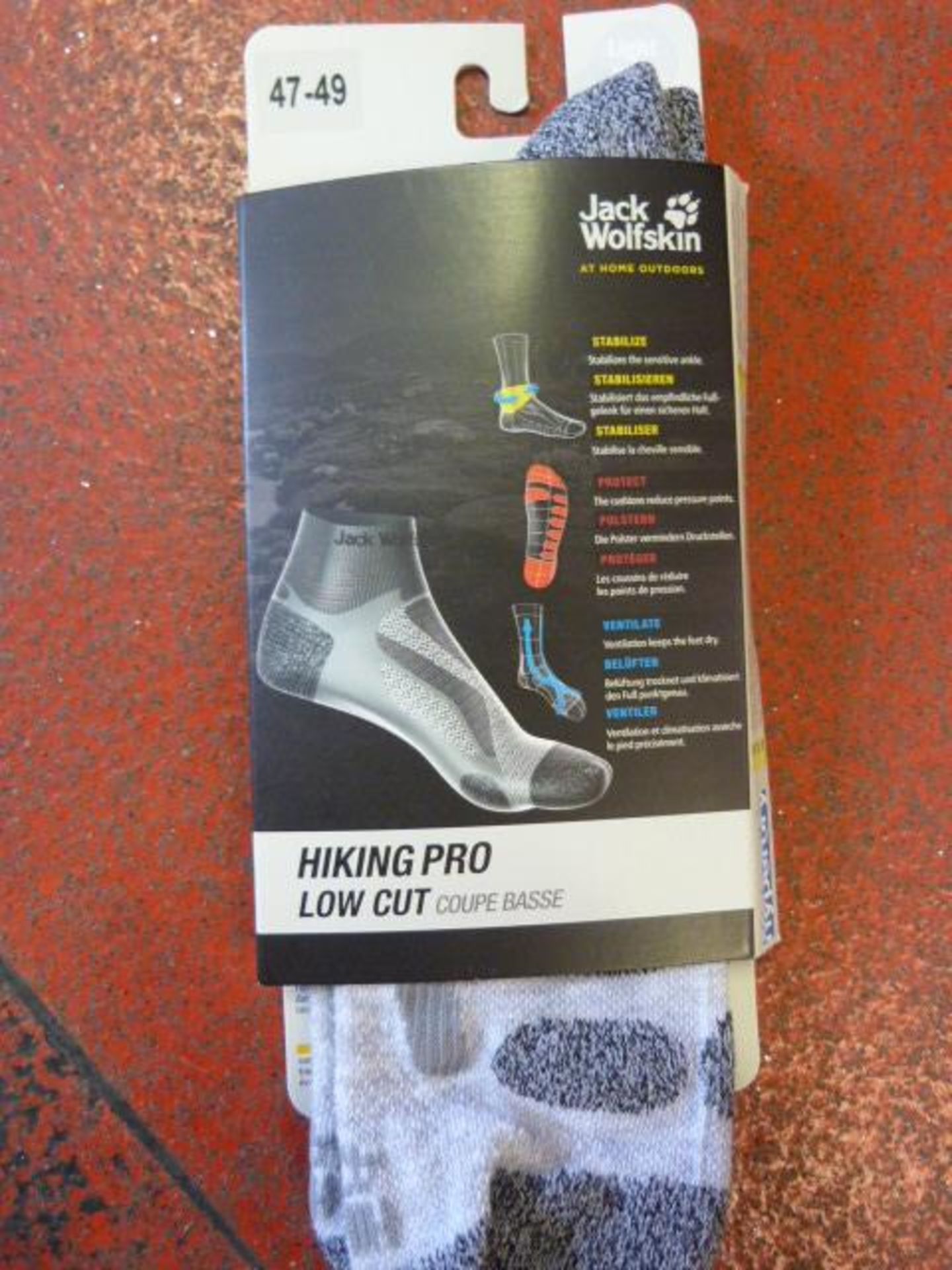 *Hiking Pro Low Cut Socks in Light Grey Size: 47-4