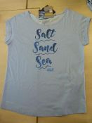 *Salt, Sand, Sea T-Shirt in Ice Blue Size: XS