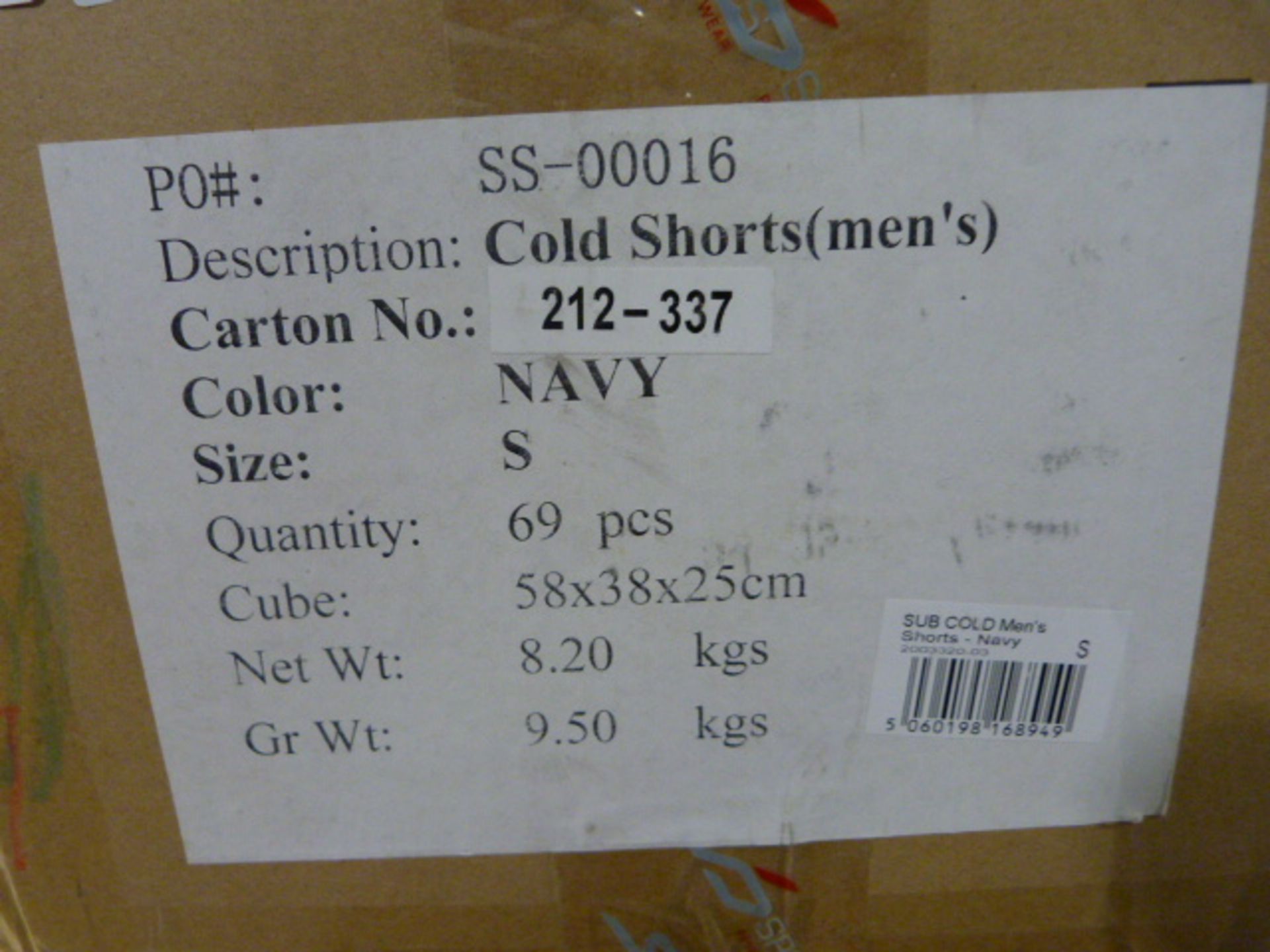*10 Men's Cold Shorts in Navy Size: S - Image 2 of 2