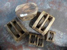 Three Large and Three Small Reproduction Wooden Po