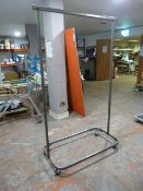 Grey Metal Rail on Castors 1130mm width x 550mm de