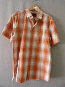 *Hot Chili Shirt in Saffron Orange Checks Size: M