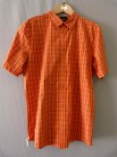 *Hot Spring Shirt in Saffron Orange Checks Size: M