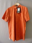 *Hot Springs Shirt in Saffron Orange Checks Size: