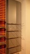 * shop fitting wall system - single - with 4 x flat bars and prong hooks. 700w x 2350h