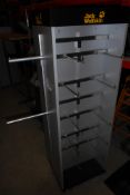 * 2x brand new mobile accessory display towers with approx. 40 adjustable attachments.