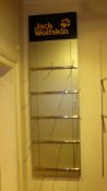 * shop fitting wall system - single - with 5 x crossbars and peg hanging hooks, plus 2 single