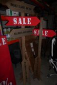 * 2x fun wood sale and direction sign posts.