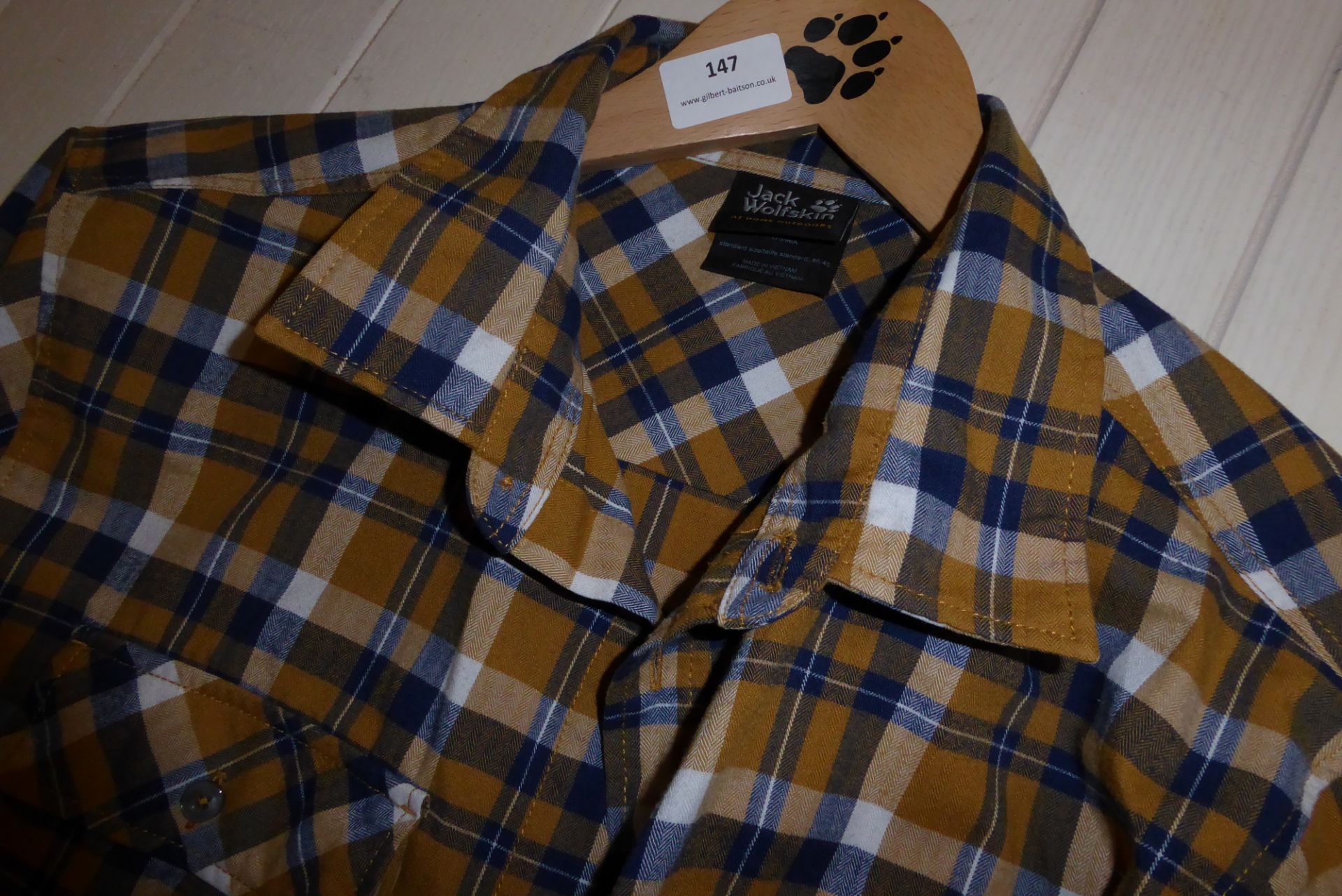 * men's checked shirt medium jack wolfskin - Image 2 of 2