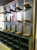 *Wood & Steel Display Stand with Pigeon Hole Shelving 2.4m wide x 2.8m high
