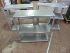 Three Small Sets of Galvanised Shelving 76x77x30cm