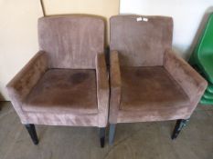 *Two Upholstered Armchairs