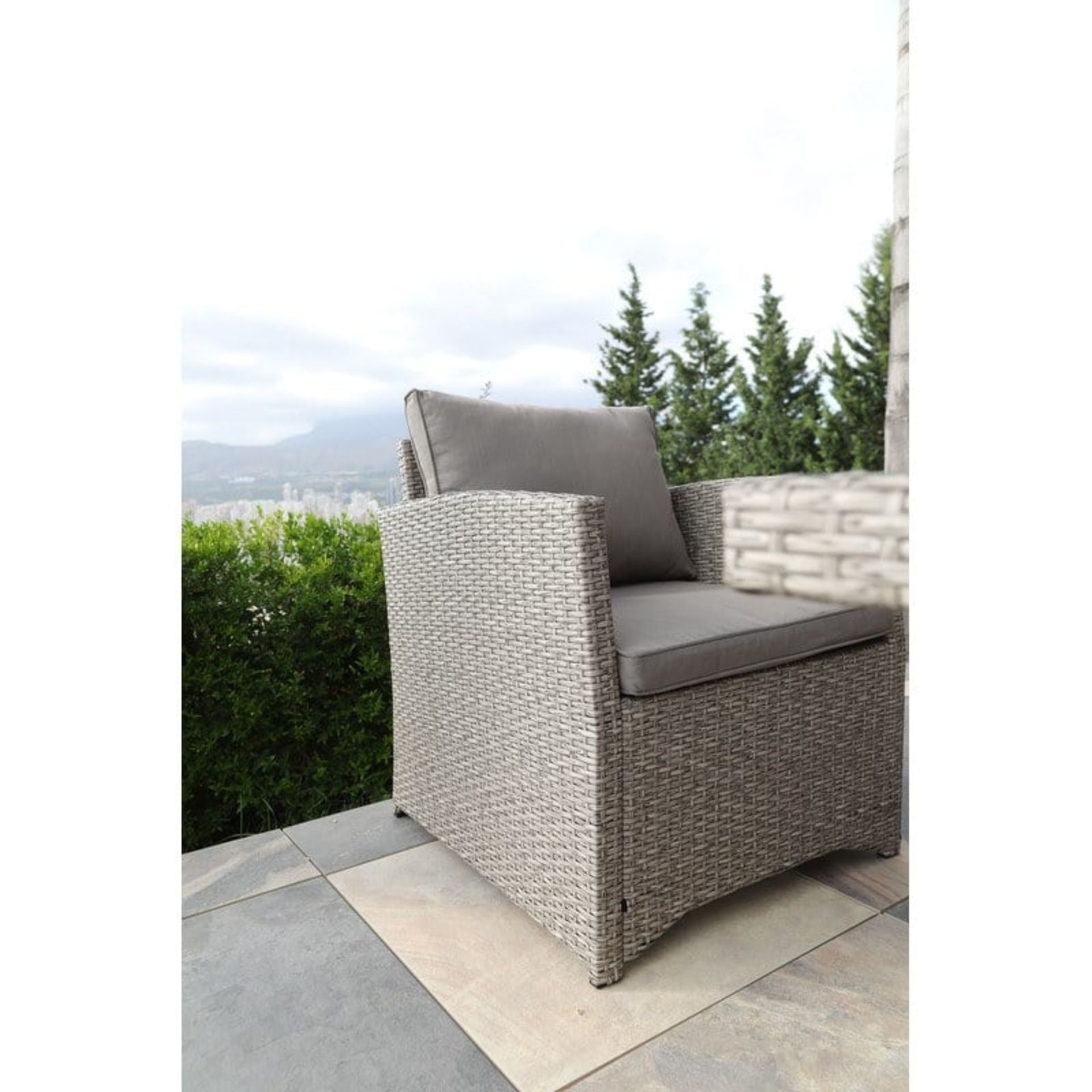 * 3 xBrand New - In Cardboard Boxes - Garden Rattan Furntiure Set. Brown wicker with Brown Cushions. - Image 5 of 11