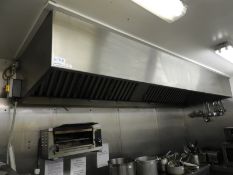 *Stainless Steel Extraction Canopy as Fitted to the Establishment 350x110cm