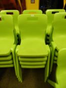 *Eight Lime Green Plastic Stackable Dining Chairs by Titan