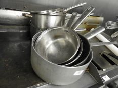 *Six Stainless Steel and One Aluminium Saucepans